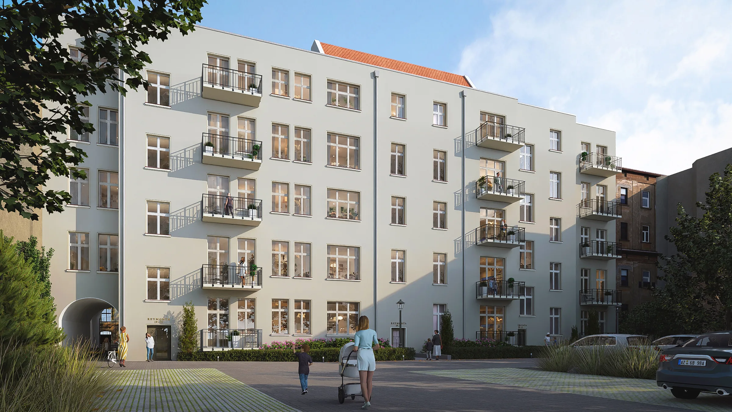 Dziedziniec inwestycji Reymonta 19-21